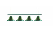 Лампа Классика 4 пл. металл (№7,бархат зеленый,бахрома желтая,фурнитура золото)