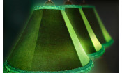 Лампа Классика 3 пл. металл (№2,бархат зеленый,бахрома желтая,фурнитура золото,НЕ БРАТЬ)
