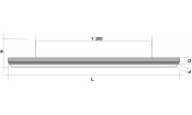 Лампа Evolution 4 секции ПВХ (ширина 600) (Пленка ПВХ Текстура черная,фурнитура хром)