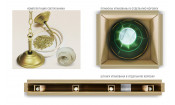 Лампа Аристократ-2 4пл. ясень (№3,бархат зеленый,бахрома молочная,фурнитура золото)