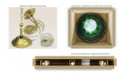 Лампа Аристократ-3 3пл. береза (№3,бархат зеленый,бахрома желтая,фурнитура золото)