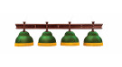 Лампа Президент 4пл. дуб (№7,бархат зеленый,бахрома желтая,фурнитура золото)