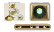 Лампа Аристократ-Люкс 2 3пл. ясень (№3,бархат зеленый,бахрома желтая,фурнитура золото)