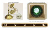 Лампа Аристократ-3 5пл. береза (№5,бархат зеленый,бахрома желтая,фурнитура золото)