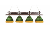 Лампа Император 4пл. клен (№3,бархат зеленый,бахрома желтая,фурнитура золото)