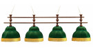 Лампа Барон-Люкс 4пл. ясень (№4 ,бархат зеленый,бахрома желтая,фурнитура золото)