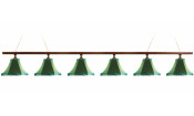 Лампа Классика 2 6пл. ясень (№2,бархат зеленый,бахрома желтая,фурнитура золото)