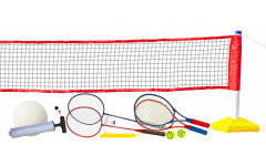 Набор для волейбола, тенниса, бадминтона с регулируемой по высоте сеткой "Prazer 3 в 1" (полный набор аксессуаров)
