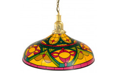 Лампа на один плафон "Colorful" (золотистая чашка, цветной плафон D44см)