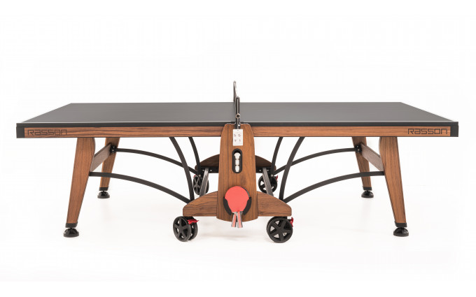 Теннисный стол складной для помещений "RASSON PREMIUM T03 Indoor" (274 х 152,5 х 76 см, натуральный орех) с сеткой